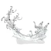 Acrylic Reindeer Sleigh With Lighting, 24Cm