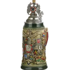 Beer Stein With Tin Eagle "City Arms", Brown, 0.75L