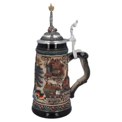 Beer Stein With Tin Eagle 