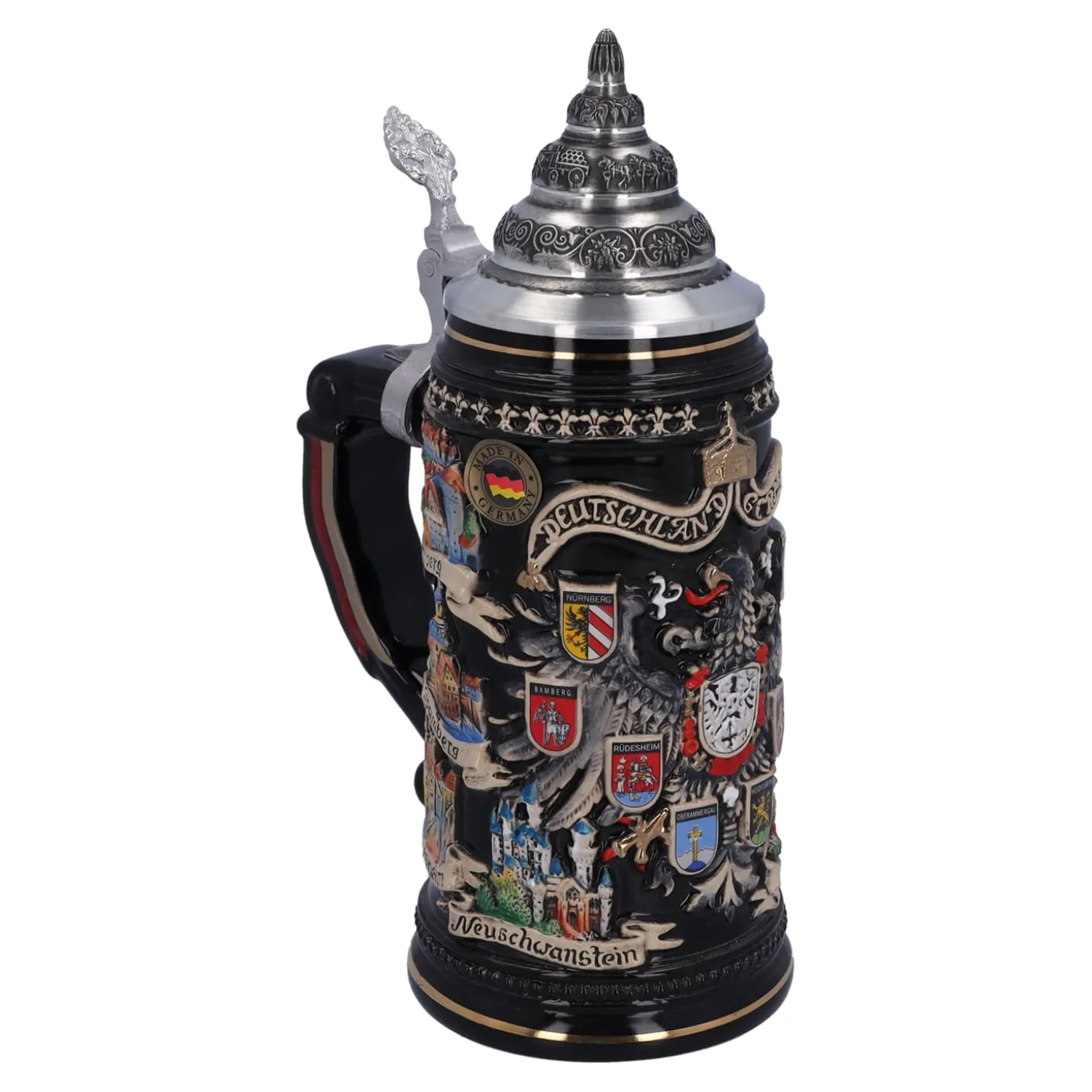 Beer Stein With Tin Lid "City Arms", Gold, 0.4L