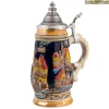 Beer Stein With Tin Lid "Rothenburg", Black, 0.25L