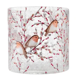 Candle Holder "Robin Family", 15 Cm