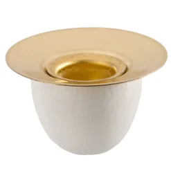 Candleholder, White, R 28 Mm, H 15 Mm