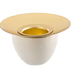Candleholder, White, R 38 Mm, H 20 Mm