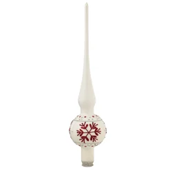 Christmas Tree Top White With Red Flakes
