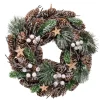 Door-/Table Wreath With White Baubles And Pine Cones