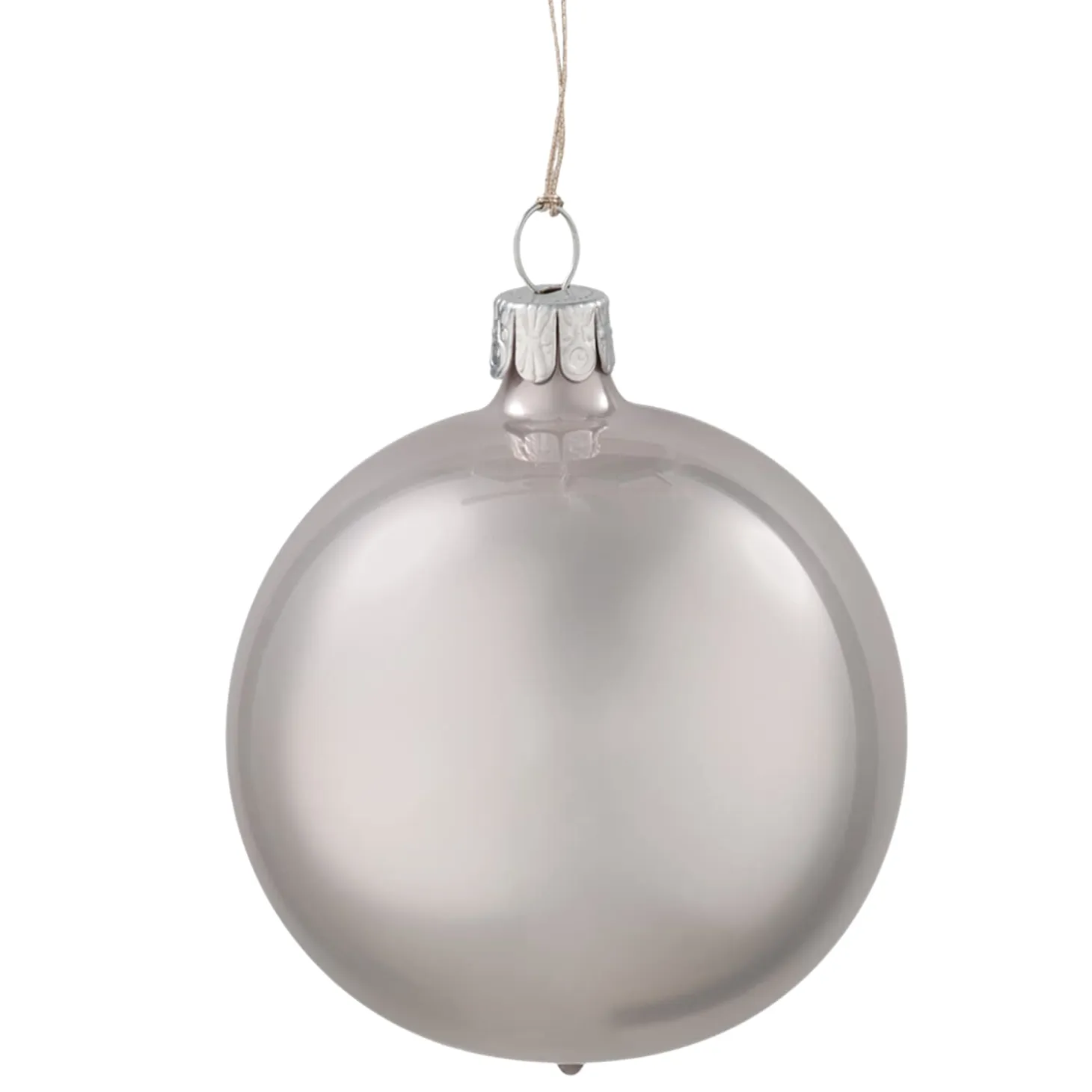 Glass Bauble Grey, Lacquered, 7 Cm