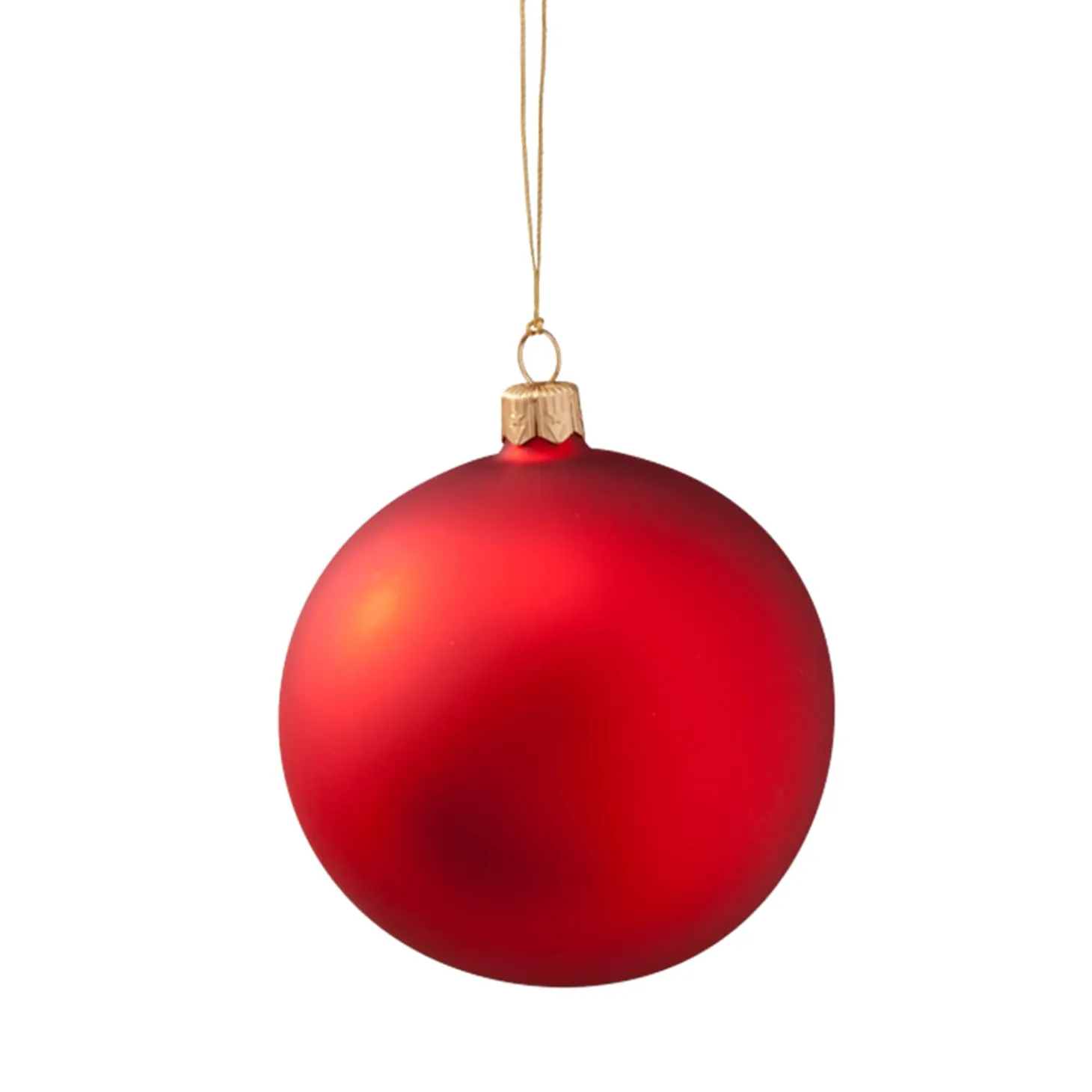 Glass Bauble Matte Red, 10 Cm