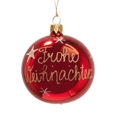 Glass Bauble "Merry Christmas", 8 Cm