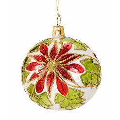 Glass Bauble Poinsettia, 7 Cm