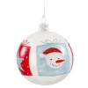 Glass Bauble White "Winter Fun", 7 Cm