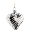 Glass Heart Silver With Silver Spirals