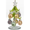 Green Glass Tree With Golden Baubles