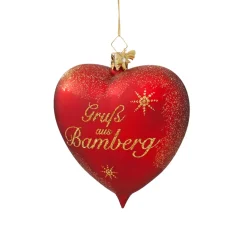 Heart Glass Ornament "Grus Aus Bamberg"