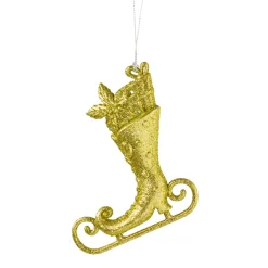 Ice Skating Shoe With Golden Glimmer