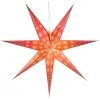 Illuminated Paper Star For Hanging Up, Red, 78 Cm