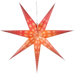 Illuminated Paper Star For Hanging Up, Red, 78 Cm