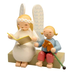 Marguerite Angel On Bench With Boy