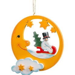 Moon With Snowman On Sled