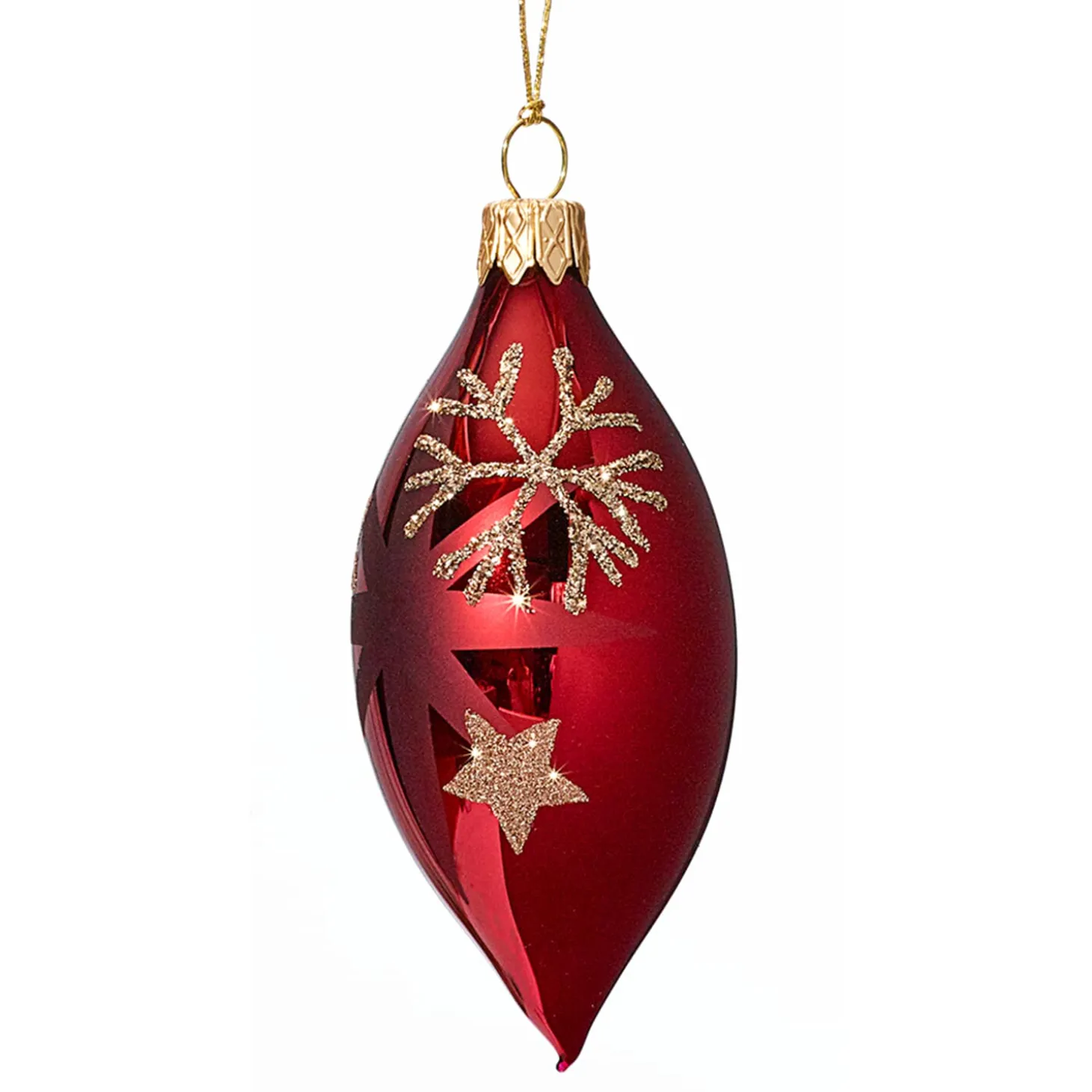 Olive Red With Golden Stars And Flakes