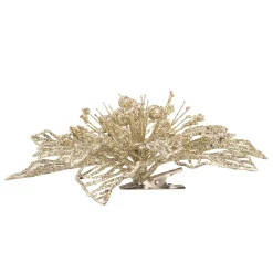 Poinsettia With Clip, Gold