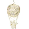 Santa In Hot Air Balloon, Silver-Plated