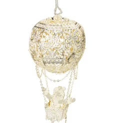 Santa In Hot Air Balloon, Silver-Plated