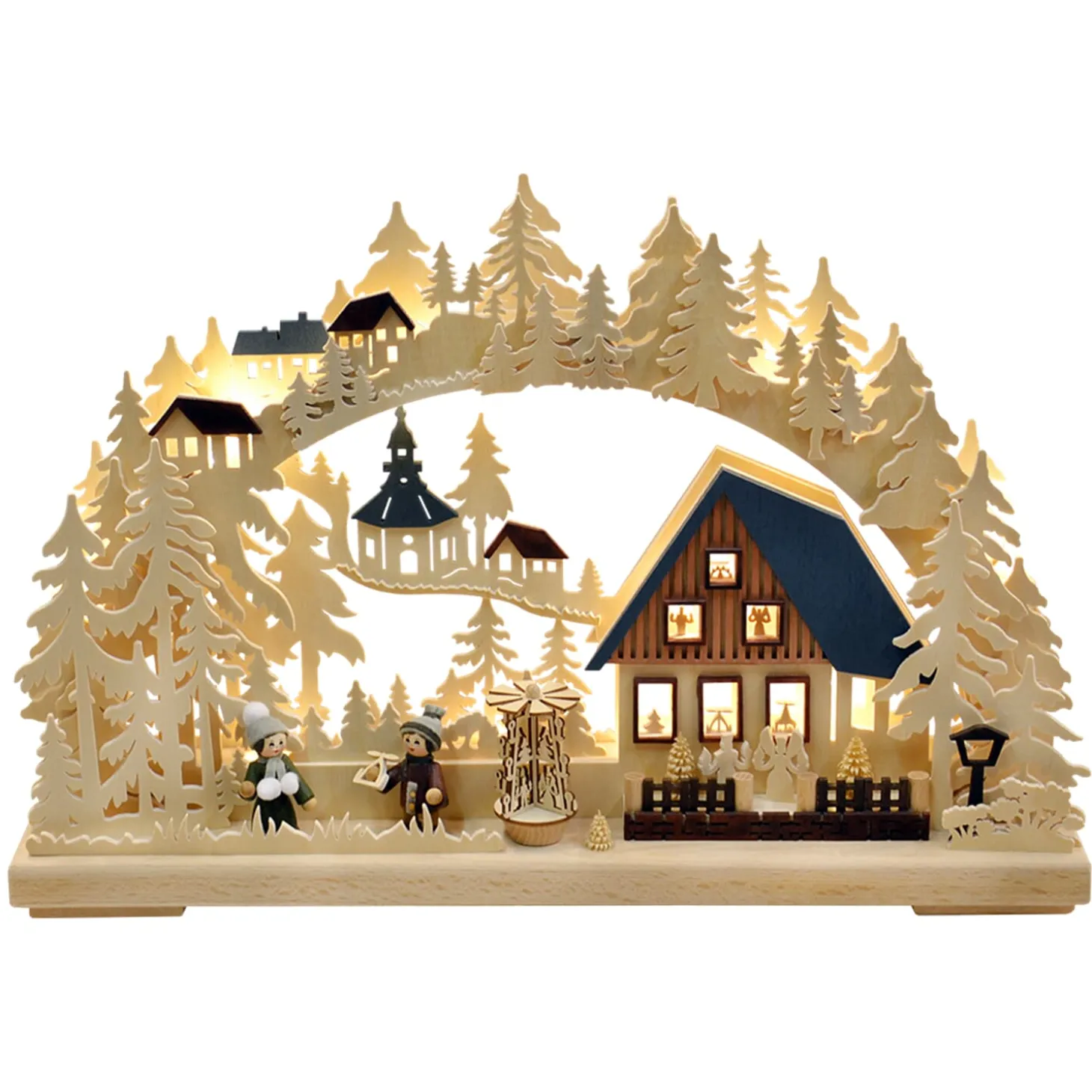 Schwibbogen "Christmas In Seiffen", 115V With Usb A Port