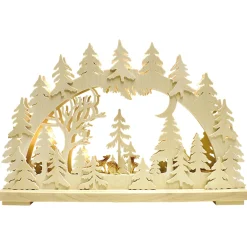 Schwibbogen "Deer In The Dusk", 230V With Usb A Plug