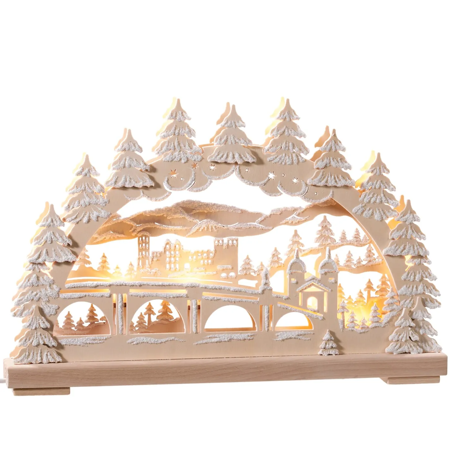 Schwibbogen "Heidelberg In Winter", 230 V With Usb A Port