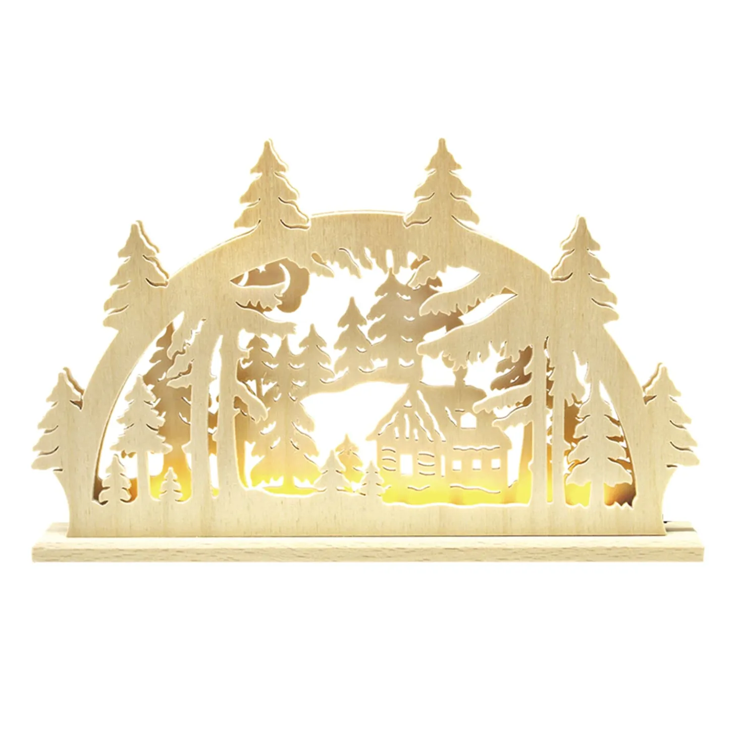 Schwibbogen "Small Forest House", 230V With Usb A Port