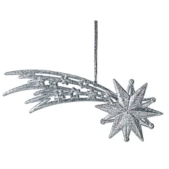 Shooting Star With Silver Glitter