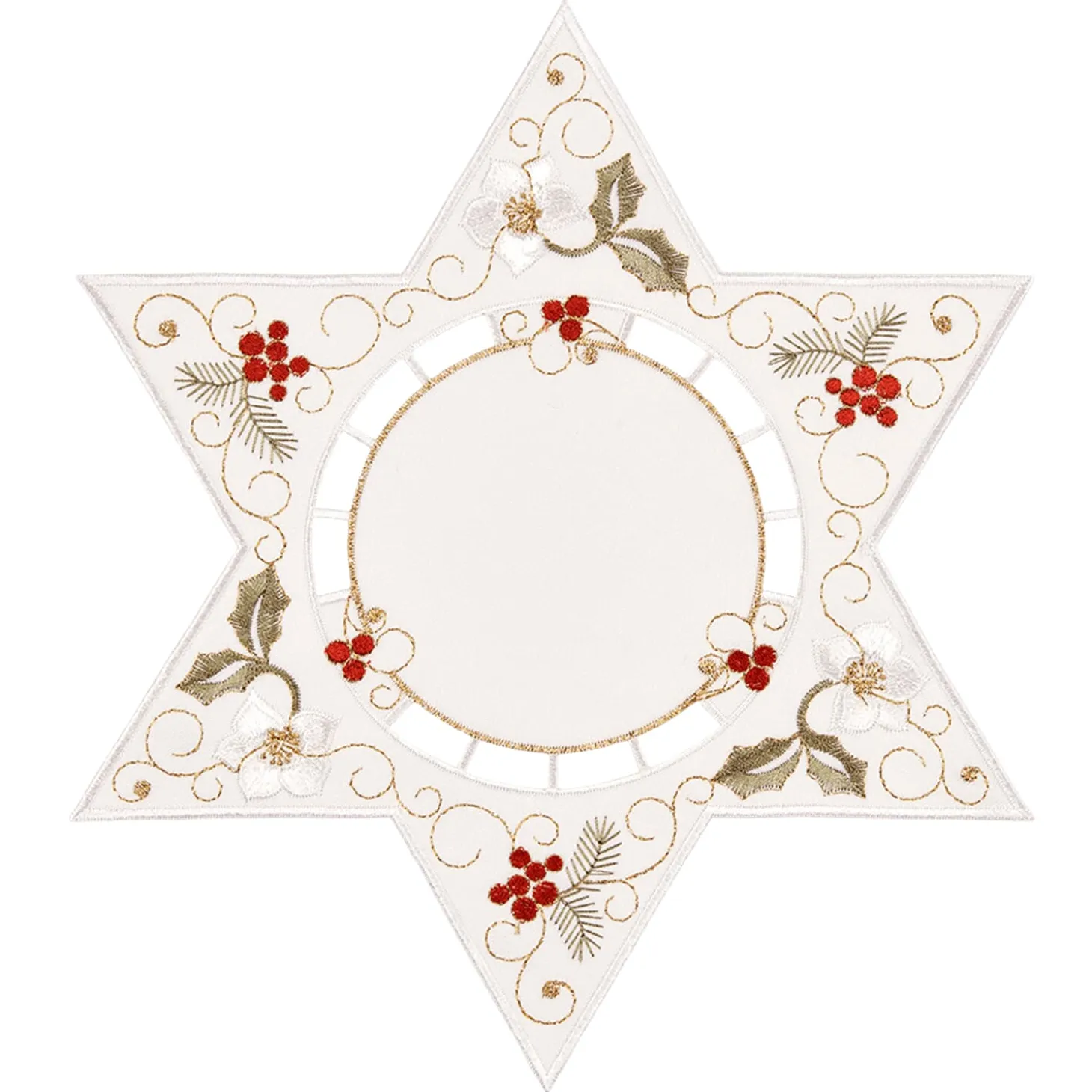 Tablecloth "Christmas Rose White", 25Cm