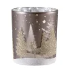 Tealight Holder "Deer In The Forest" Taupe, 10Cm