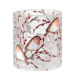 Tealight Holder "Robin Family", 10 Cm