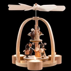 Tealight Pyramid "Santa Claus With Children"