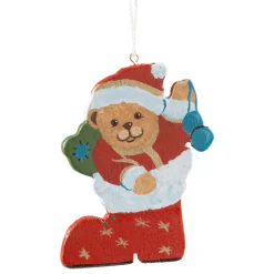 Teddy In Christmas Boot, Red