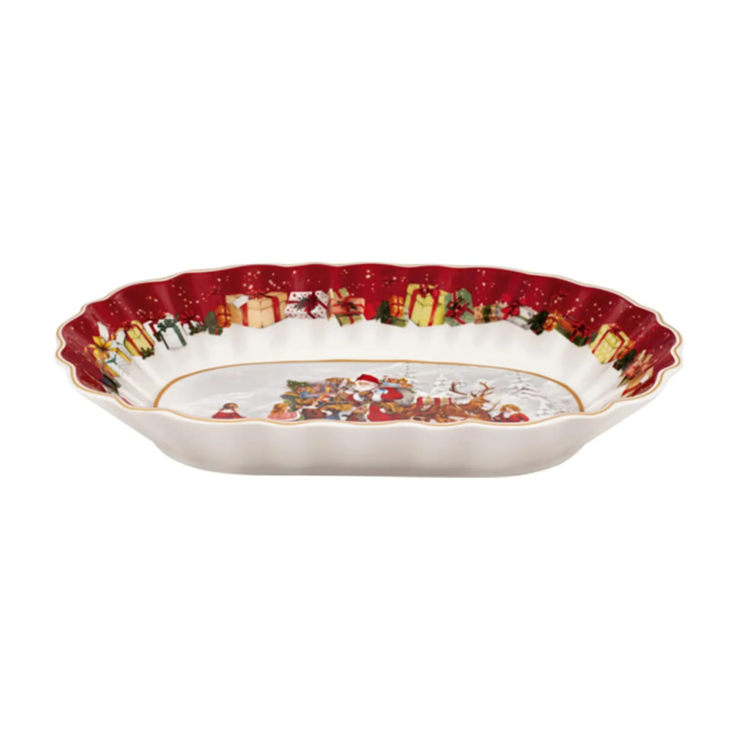 Toy's Fantasy Large Bowl Oval, Santa And Children