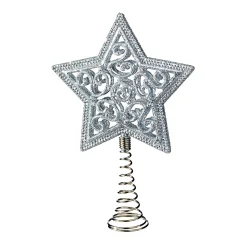 Tree Topper Star With Glimmer, Silver